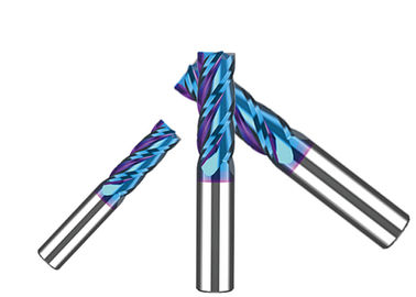 Solid Carbide End Mill Four Flutes Nano Coated 0.2 μm Grain Custom Size