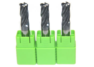 Four Flutes Tungsten Carbide End Mill For Steel AlTiN Or TiTiN Coated